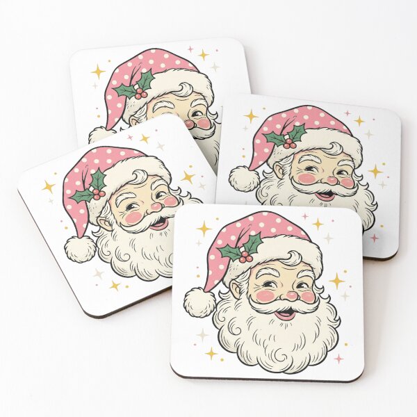 Item preview, Retro Vintage Santa Claus Cute Pink Polka Dot Hat Christmas designed and sold by raedattia.