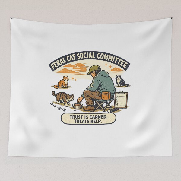 Item preview, Feral Cat Social Committee – Trust Is Earned, Treats Help designed and sold by Concrete Coffee Studio.