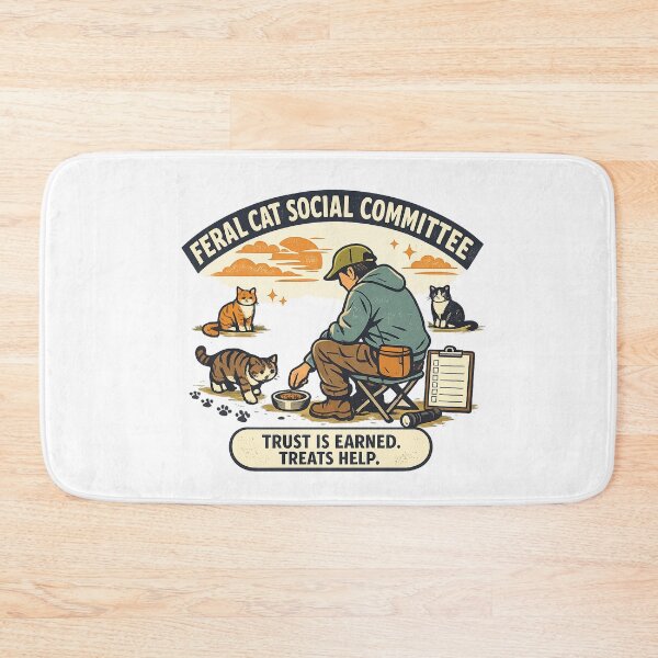 Item preview, Feral Cat Social Committee – Trust Is Earned, Treats Help designed and sold by Concrete Coffee Studio.
