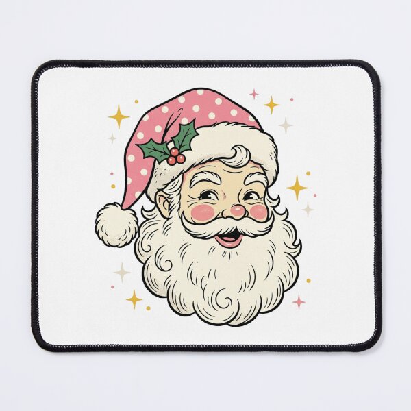 Item preview, Retro Vintage Santa Claus Cute Pink Polka Dot Hat Christmas designed and sold by raedattia.