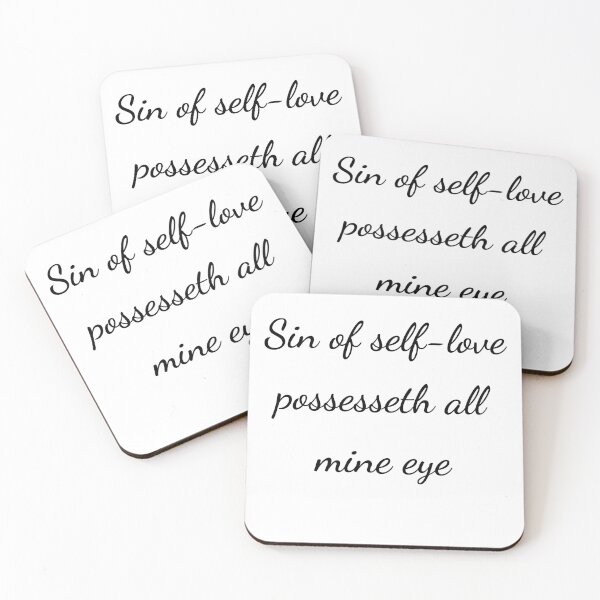 Item preview, “Sin of self-love possesseth all mine eye” - handwriting black designed and sold by ariksworld.
