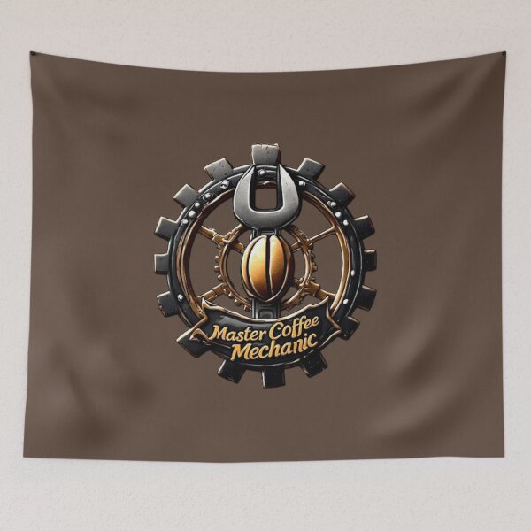 Item preview, Barista Mechanics - Master Coffee Mechanic Gear Badge designed and sold by Shift-Bloom.