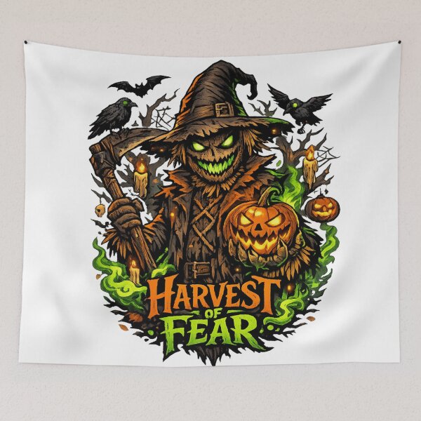 Item preview, Harvest of Fear – Haunted Scarecrow Halloween Horror T-Shirt designed and sold by D.Shop.