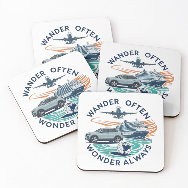 Item preview, Wander Often Wonder Always Travel Adventure Air Land Sea Explorer Inspiration designed and sold by MassonCalepon.
