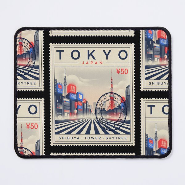 Item preview, Tokyo Japan Shibuya Crossing Tower Skyline Stamp Sticker designed and sold by stickercuffs.