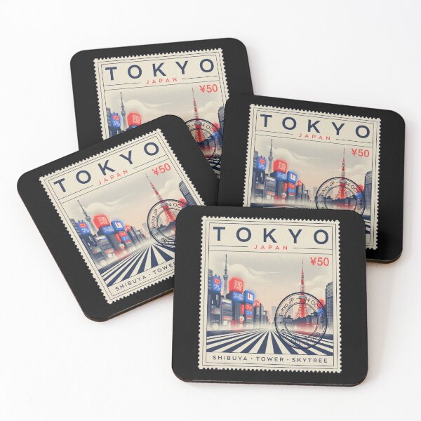 Item preview, Tokyo Japan Shibuya Crossing Tower Skyline Stamp Sticker designed and sold by stickercuffs.