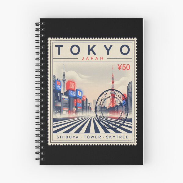 Item preview, Tokyo Japan Shibuya Crossing Tower Skyline Stamp Sticker designed and sold by stickercuffs.