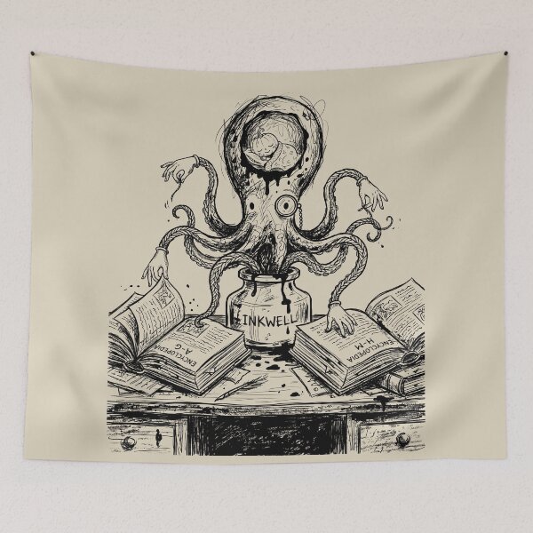 Item preview, Inkwell Octopus of the Mahogany Desk - Dark Academia designed and sold by bapupa.