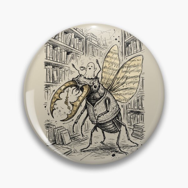 Item preview, Spectacled Stag Beetle with Parchment Wings - Dark Academia designed and sold by bapupa.