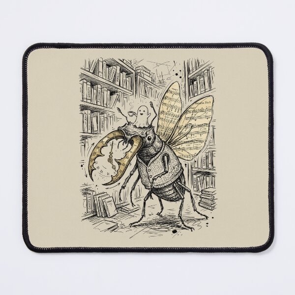 Item preview, Spectacled Stag Beetle with Parchment Wings - Dark Academia designed and sold by bapupa.