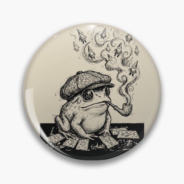 Item preview, Tweed Cap Toad with a Living Pipe - Dark Academia designed and sold by bapupa.
