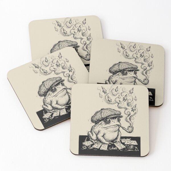 Item preview, Tweed Cap Toad with a Living Pipe - Dark Academia designed and sold by bapupa.