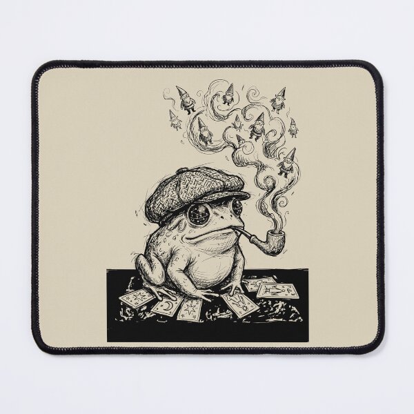 Item preview, Tweed Cap Toad with a Living Pipe - Dark Academia designed and sold by bapupa.