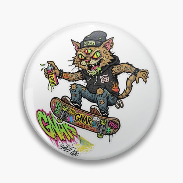 Item preview, Gnarly Punk Skate Cat Sticker | Mutant Cat Skateboard | Graffiti Street Art | Lowbrow Pop Surreal Graphic designed and sold by Bhaskar Digital Art.