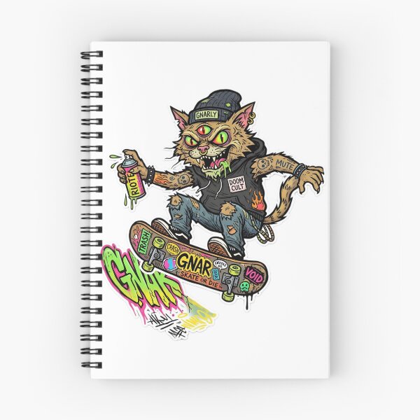 Item preview, Gnarly Punk Skate Cat Sticker | Mutant Cat Skateboard | Graffiti Street Art | Lowbrow Pop Surreal Graphic designed and sold by Bhaskar Digital Art.