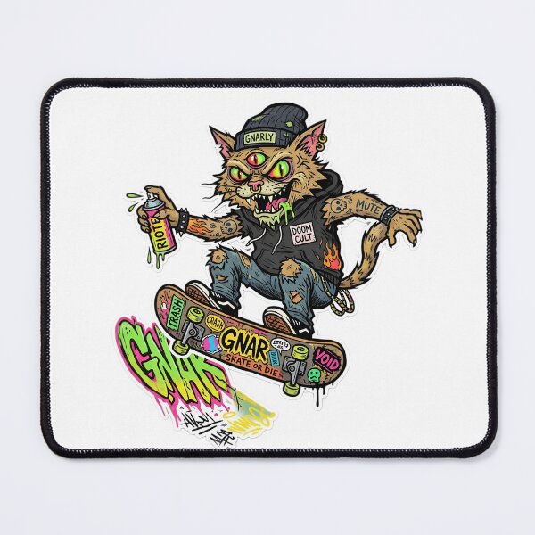 Item preview, Gnarly Punk Skate Cat Sticker | Mutant Cat Skateboard | Graffiti Street Art | Lowbrow Pop Surreal Graphic designed and sold by Bhaskar Digital Art.