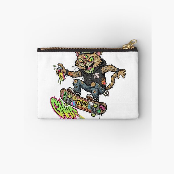 Item preview, Gnarly Punk Skate Cat Sticker | Mutant Cat Skateboard | Graffiti Street Art | Lowbrow Pop Surreal Graphic designed and sold by Bhaskar Digital Art.