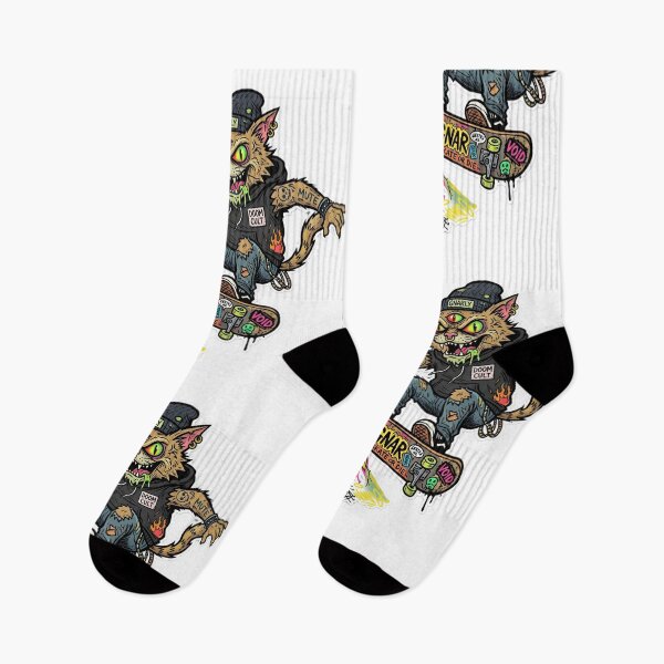 Item preview, Gnarly Punk Skate Cat Sticker | Mutant Cat Skateboard | Graffiti Street Art | Lowbrow Pop Surreal Graphic designed and sold by Bhaskar Digital Art.