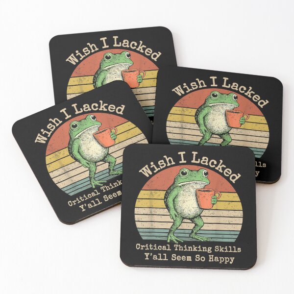 Item preview, Wish I Lacked Critical Thinking Skills Funny Frog Sarcastic Coffee Meme designed and sold by MassonCalepon.