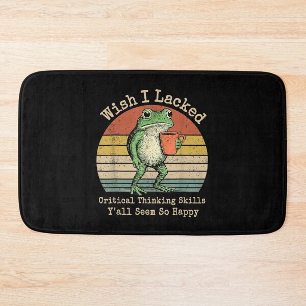 Item preview, Wish I Lacked Critical Thinking Skills Funny Frog Sarcastic Coffee Meme designed and sold by MassonCalepon.