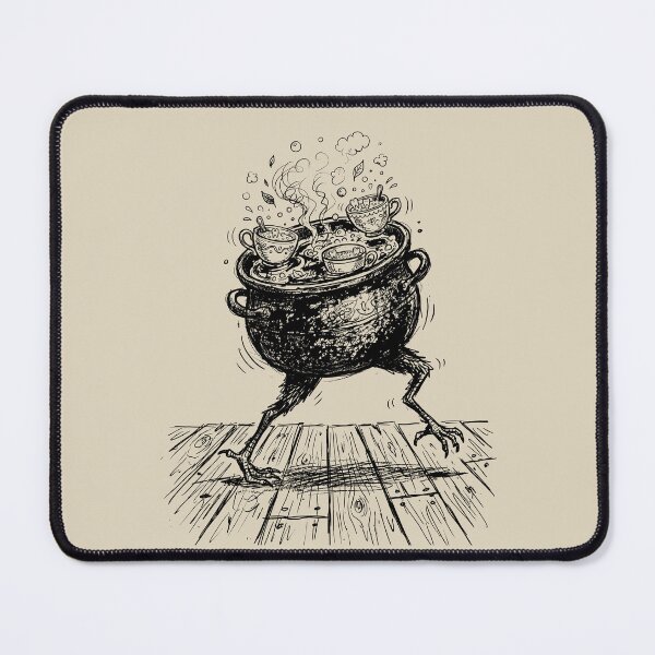 Item preview, Spindle-Legged Tea Cauldron with Chattering Teacup - Halloween Weird designed and sold by bapupa.