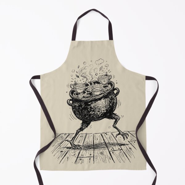 Item preview, Spindle-Legged Tea Cauldron with Chattering Teacup - Halloween Weird designed and sold by bapupa.