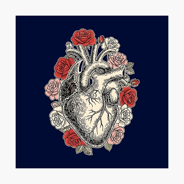 Item preview, Anatomical Human Heart Roses Medical Science Biology Love designed and sold by SofiBlair.