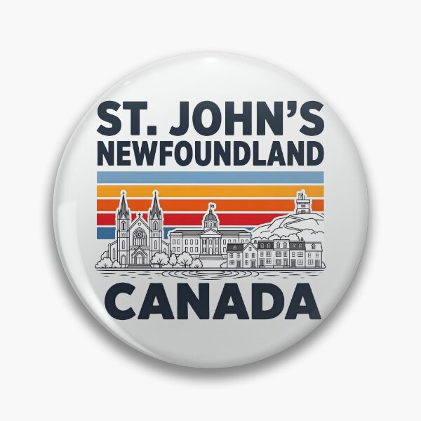 Item preview, St. John's Newfoundland Canada Minimalist Skyline Retro Colors designed and sold by HowToCanadian.