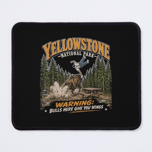 Item preview, Yellowstone National Park Bull Warning Funny Wildlife Adventure Vacation Souvenir Gift designed and sold by LizzyKeiko.
