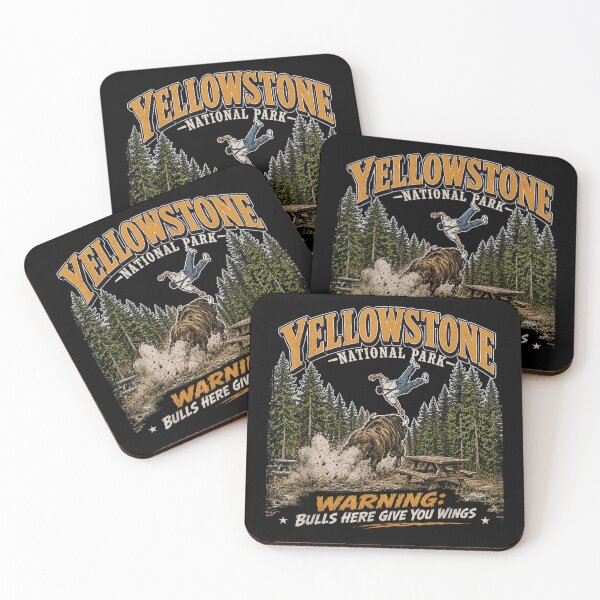 Item preview, Yellowstone National Park Bull Warning Funny Wildlife Adventure Vacation Souvenir Gift designed and sold by LizzyKeiko.