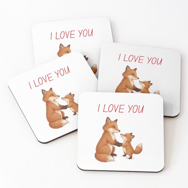 Item preview, Cute Parent and Baby Fox I Love You - Cute Family Animal Illustration designed and sold by Inka Moon Design.