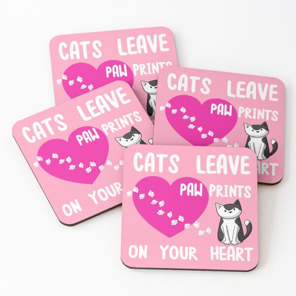 Item preview, Cats Leave Paw Prints on Your Heart designed and sold by doodlecats.