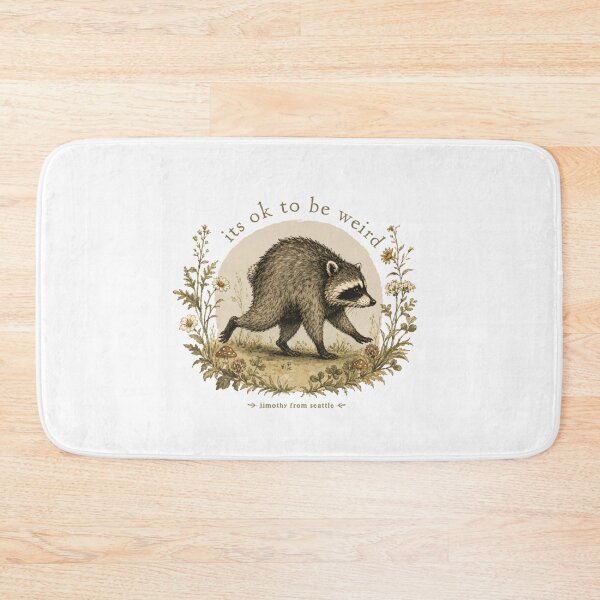 Item preview, Its Okay To Be Weird Jimothy Raccoon Vintage Woodland Nature Humor designed and sold by LizzyKeiko.
