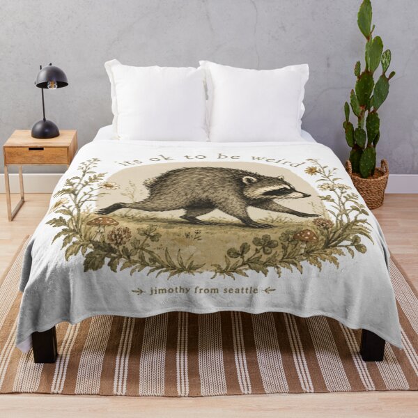 Item preview, Its Okay To Be Weird Jimothy Raccoon Vintage Woodland Nature Humor designed and sold by LizzyKeiko.