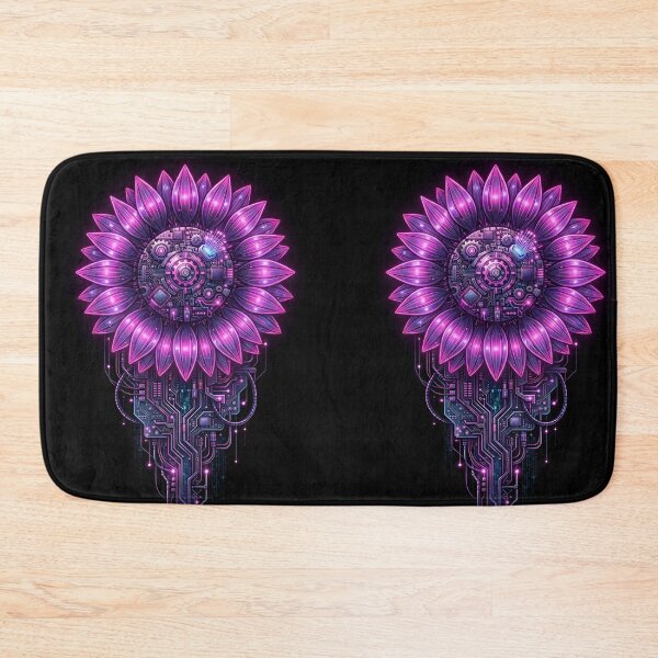 Item preview, Cyberpunk Sunflower - Biomechanical Neon Tech Art designed and sold by Neo Tokio.