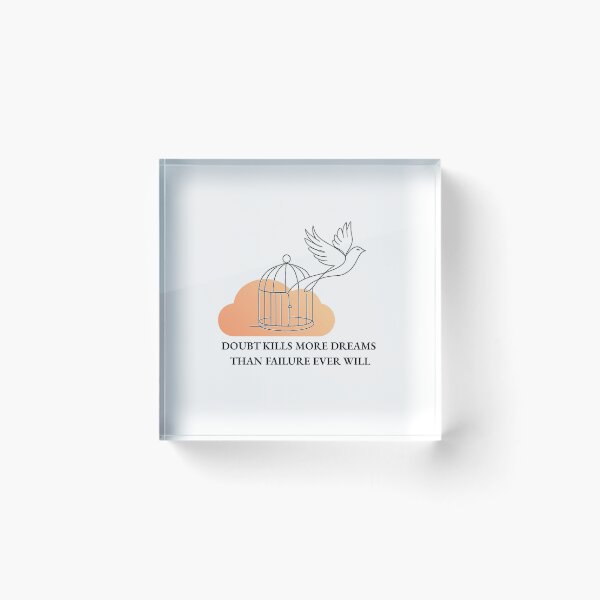 Item preview, Doubt Kills Dreams Minimal Line Art Quote designed and sold by RunningWhiskers.
