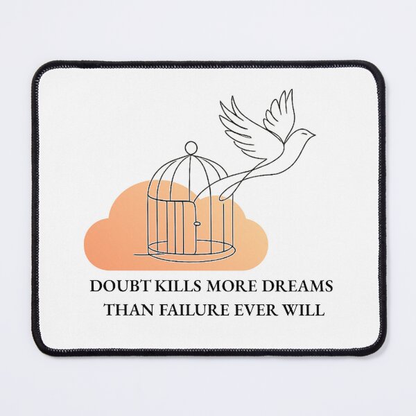 Item preview, Doubt Kills Dreams Minimal Line Art Quote designed and sold by RunningWhiskers.