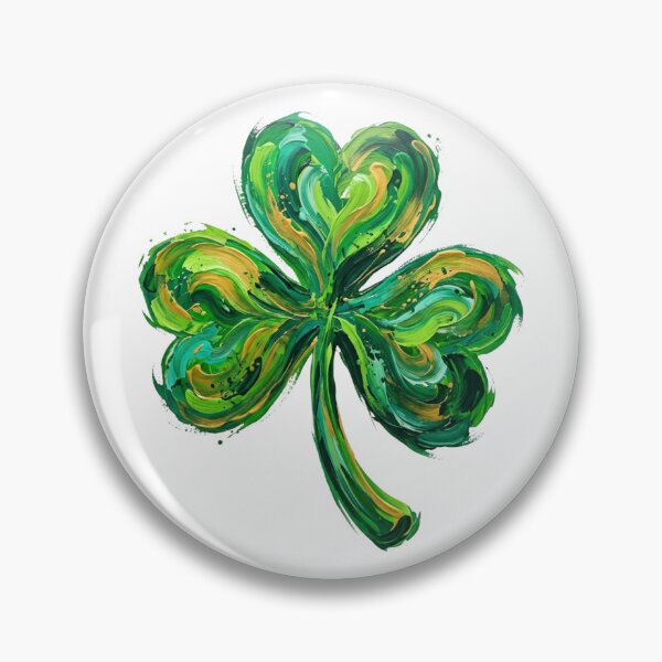 Item preview, St. Patricks Day Shamrock Brush Stroke Green Gold Clover designed and sold by raedattia.