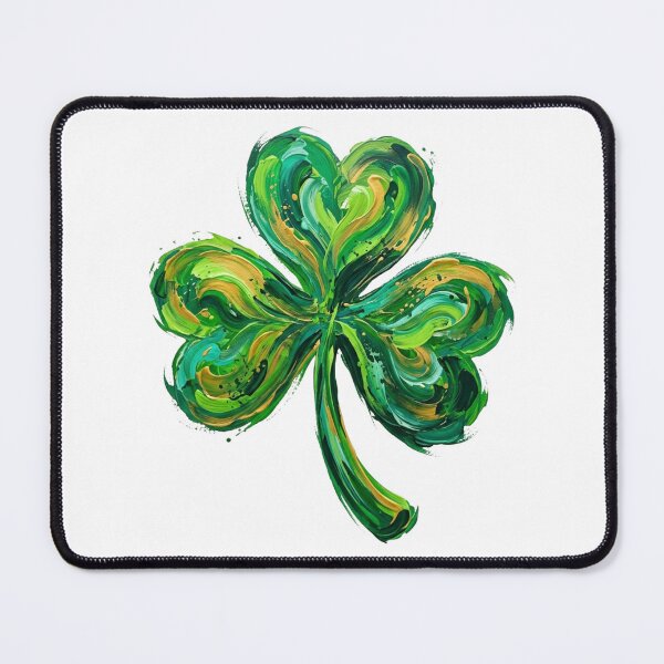 Item preview, St. Patricks Day Shamrock Brush Stroke Green Gold Clover designed and sold by raedattia.