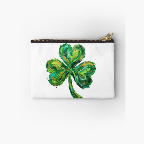 Item preview, St. Patricks Day Shamrock Brush Stroke Green Gold Clover designed and sold by raedattia.