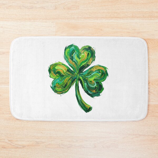 Item preview, St. Patricks Day Shamrock Brush Stroke Green Gold Clover designed and sold by raedattia.