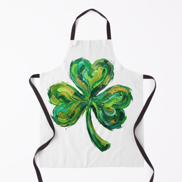 Item preview, St. Patricks Day Shamrock Brush Stroke Green Gold Clover designed and sold by raedattia.