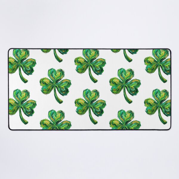 Item preview, St. Patricks Day Shamrock Brush Stroke Green Gold Clover designed and sold by raedattia.