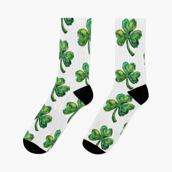 Item preview, St. Patricks Day Shamrock Brush Stroke Green Gold Clover designed and sold by raedattia.