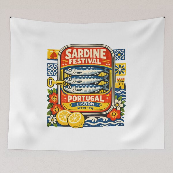 Item preview, Sardine Festival Sardine Tin Portugal Riviera Lisbon Vintage Souvenir Mediterranean Summer  designed and sold by Artycom.