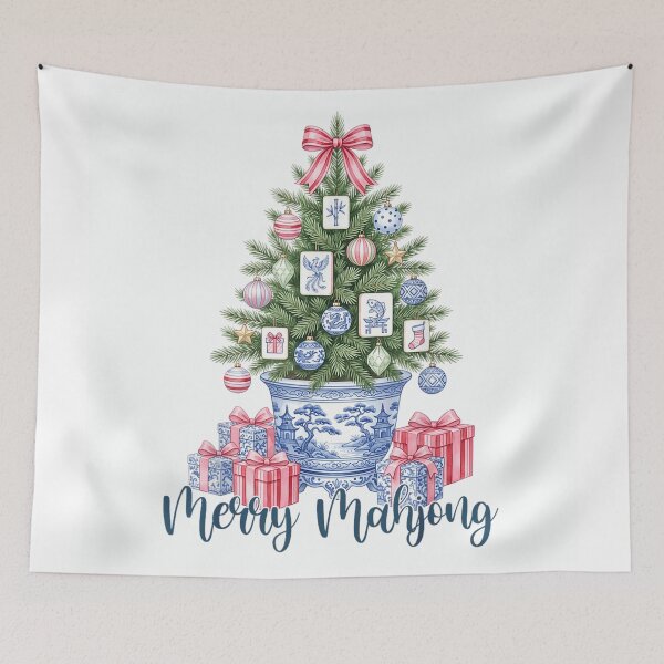 Item preview, Merry Mahjong Christmas Tree Holiday Celebration For Mahjong Players Everywhere designed and sold by Taniyah Gomes.