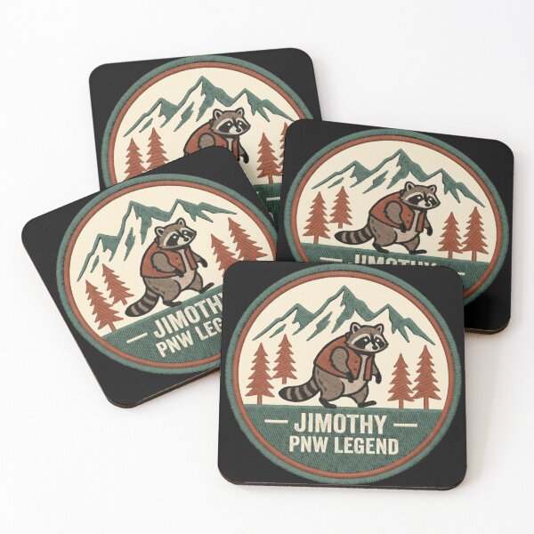 Item preview, Jimothy PNW Legend Mountain Hiking Raccoon Pacific Northwest Adventure Badge designed and sold by Taniyah Gomes.