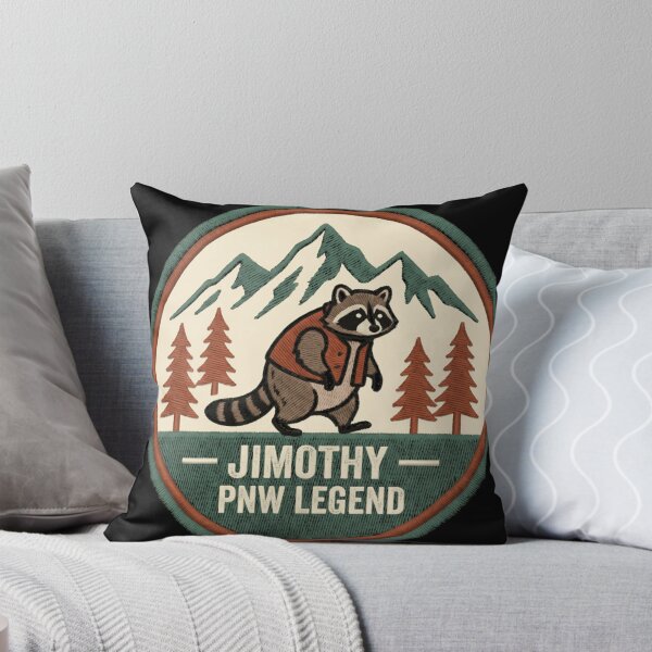 Item preview, Jimothy PNW Legend Mountain Hiking Raccoon Pacific Northwest Adventure Badge designed and sold by Taniyah Gomes.