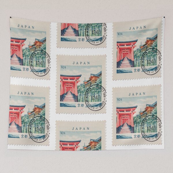 Item preview, Kyoto Japan Torii Gates Temple Skyline Stamp Sticker designed and sold by stickercuffs.