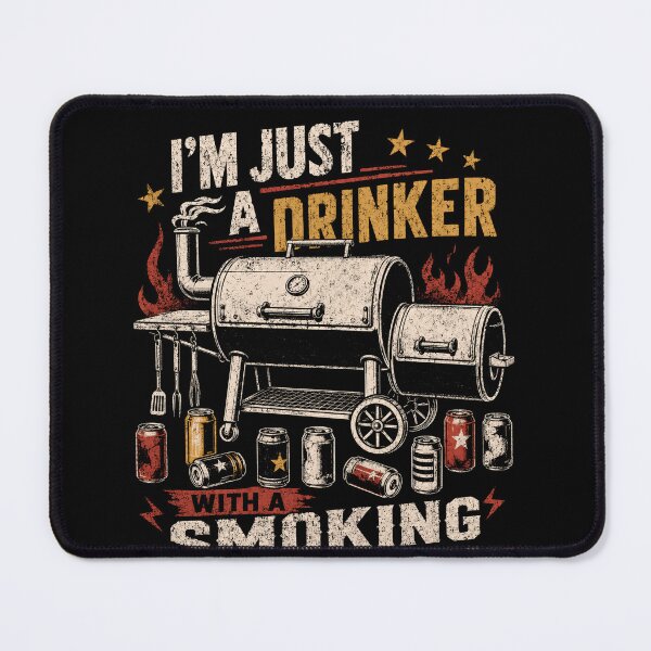 Item preview, I'm Just A Drinker With A Smoking Problem Barbecue Pitmaster Smoker Grilling Beer Lover Gift designed and sold by SkeletonsDanger.